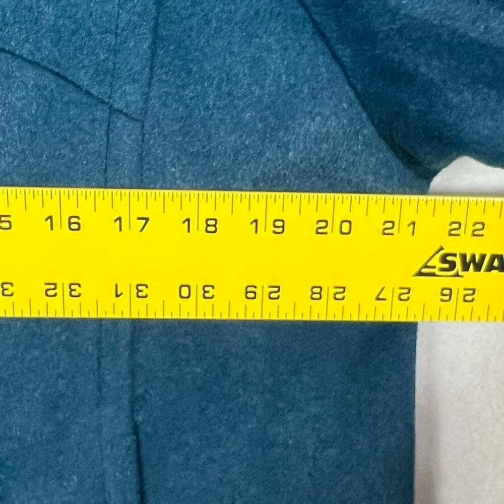 May Lai Co Overcoat Womens S-M Blue Wool Single Breasted Two Button Notch Lapel - Picture 16 of 16